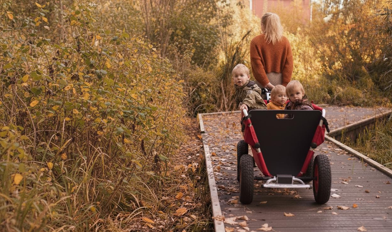 RAMBLER EXPLORER 80 Carrello per 6 Bambini (Blu) - Trasporta in modo elegante e sicuro fino a 6 bambini con il nostro carro innovativo e versatile, progettato per ogni avventura