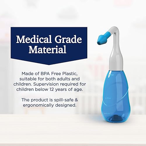 Miniatura 3 de GuruNanda Arm & Hammer Comfort Flow con 10 paquetes de sal, kit de enjuague nasal para lavado de senos nasales, ayuda a aliviar la congestión nasal