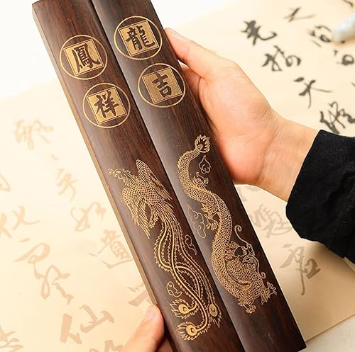 Miniatura 3 de Pisapapeles de caligrafía china de madera, pisapapapeles de madera, pisapapeles plano, presionando el papel, sosteniendo el papel plano, pincel para