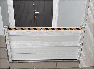 3/4/5/6/7/8/9/10/11/12/13/14 FT Reusable Hurricane Water Barrier, Garage Doors Easy Protection Barriers Flood Board, Commercial Temporary Water Dam(Silver-H 3.3ft,L 6.6FT(1 Section))