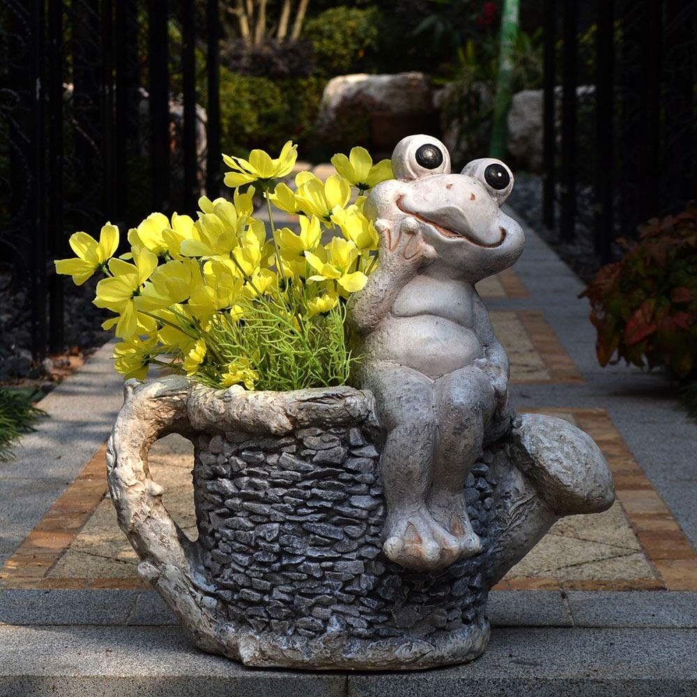 Decorazione da giardino a forma di rana, realistiche e divertenti, statuette in resina, decorazioni per patio esterno, per primavera, estate, compleanno, scuola, casa, balcone, patio, cortile