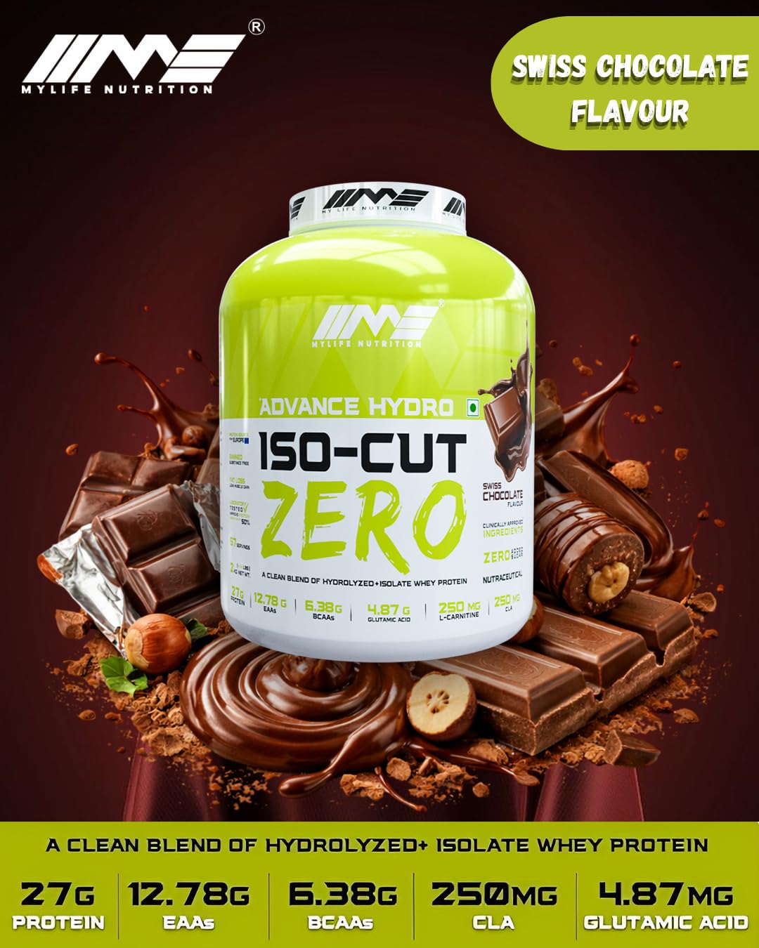 My Life Nutrition Advance Hydro Iso-Cut Zero Whey Protein Powder