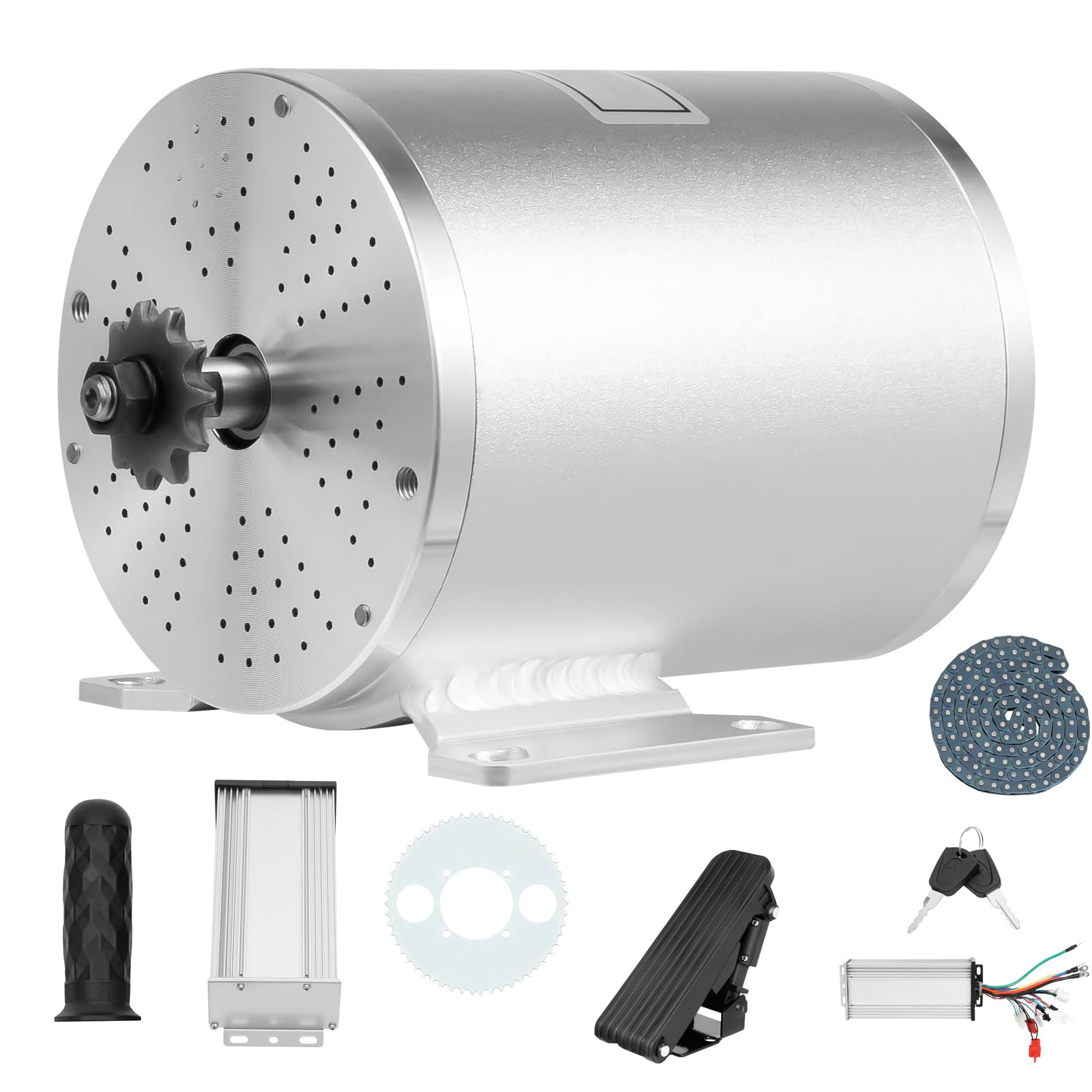 Silnik bezszczotkowy, 3000 W, 230 V, regulowany z przepustnicą, 48-72 V, IP33, silnik elektryczny z ulepszonym regulatorem prędkości, silnik DC 6000 obr./min do gokartów, rowerów elektrycznych