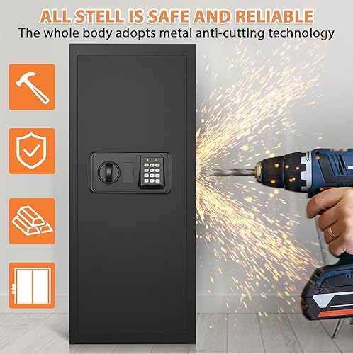 Miniatura 7 de Cajas fuertes de pared resistentes de 37.4 pulgadas de alto entre los postes de 16 pulgadas, a prueba de fuego en la pared con estante extraíble,