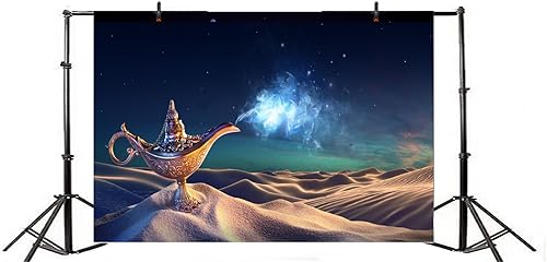 Miniatura 2 de AOFOTO Lámpara de genio de Aladino en fondo del desierto, linterna mágica, humo, fotografía, fondo, fantasía, deseo, suerte, misteriosa, mitología,