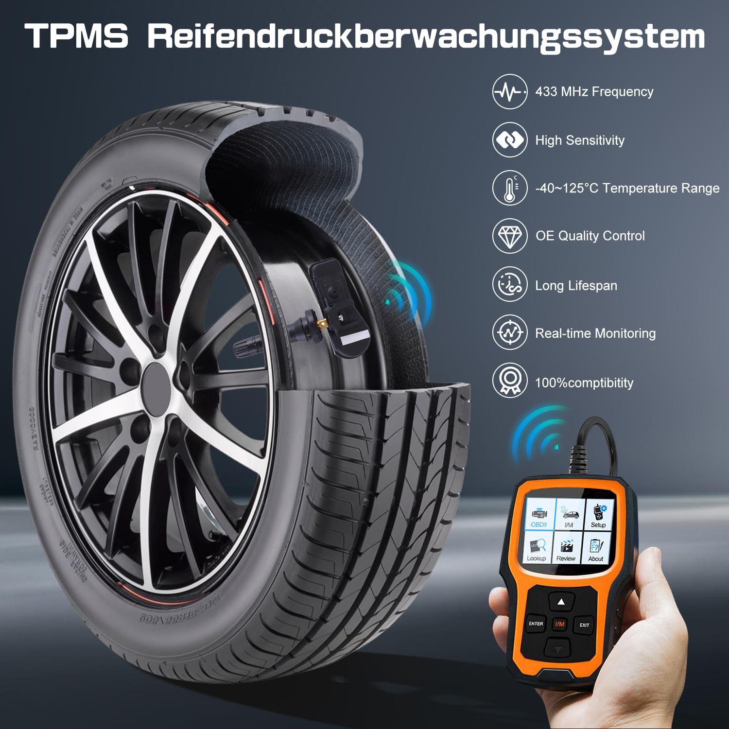 LICHENGTAI 4 sztuki TPMS czujnik ciśnienia w oponach kompatybilny z Renault Dacia Smart Opel RDKS Sensor 407005642R system kontroli ciśnienia w oponach TPMS
