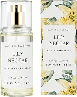 Hair Perfume for Women, Summer Lightweight Long Lasting Fragrance Mist - 3:7 Hydrating Serum Alcohol Free Formula, Argan Oil Scented Hair Spray with Keratin & Elastin (Lily Nectar) 2.7 fl oz