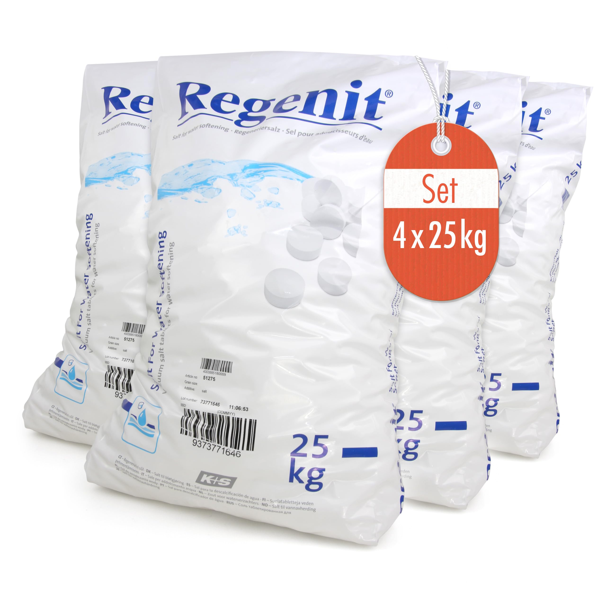 Regenit® Siedesalztabletten 25 kg 4er-Pack zur Regenerierung von Wasserenthärtungsanlagen