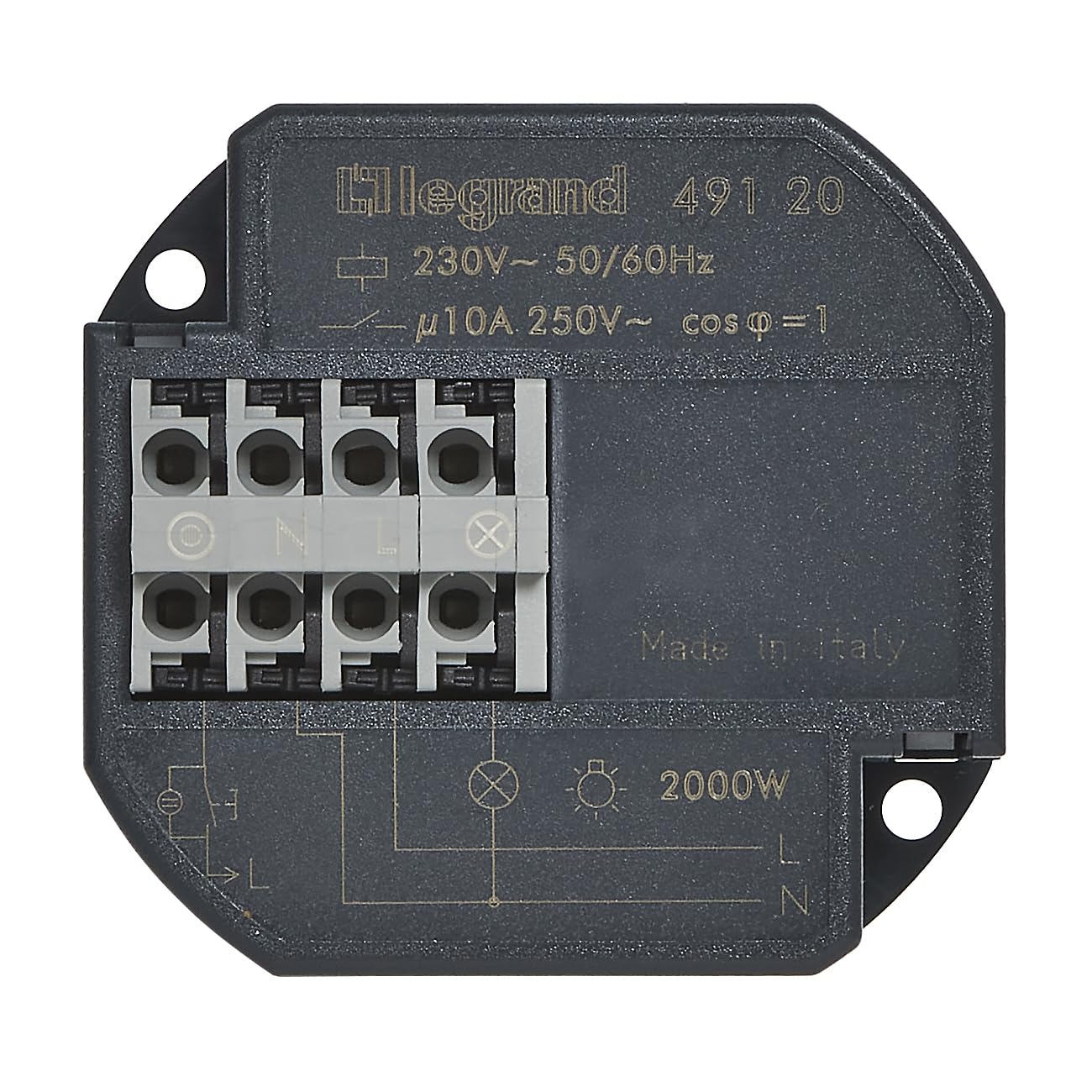 LEGRAND - Télérupteur Unipolaire Silencieux 230V - 10A - À Installer dans Boîte à Encastrer - Connexion par Bornes Automatiques - Pour Commander un Éclairage à Partir de Plusieurs Points de Commande