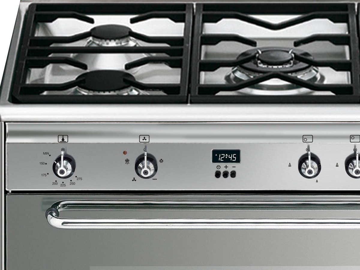 Smeg SCD90GVX four et cuisinière Acier inoxydable Gaz A - Fours et cuisinières (Cuisinière, Acier inoxydable, Rotatif, Devant, Électronique, Gaz)