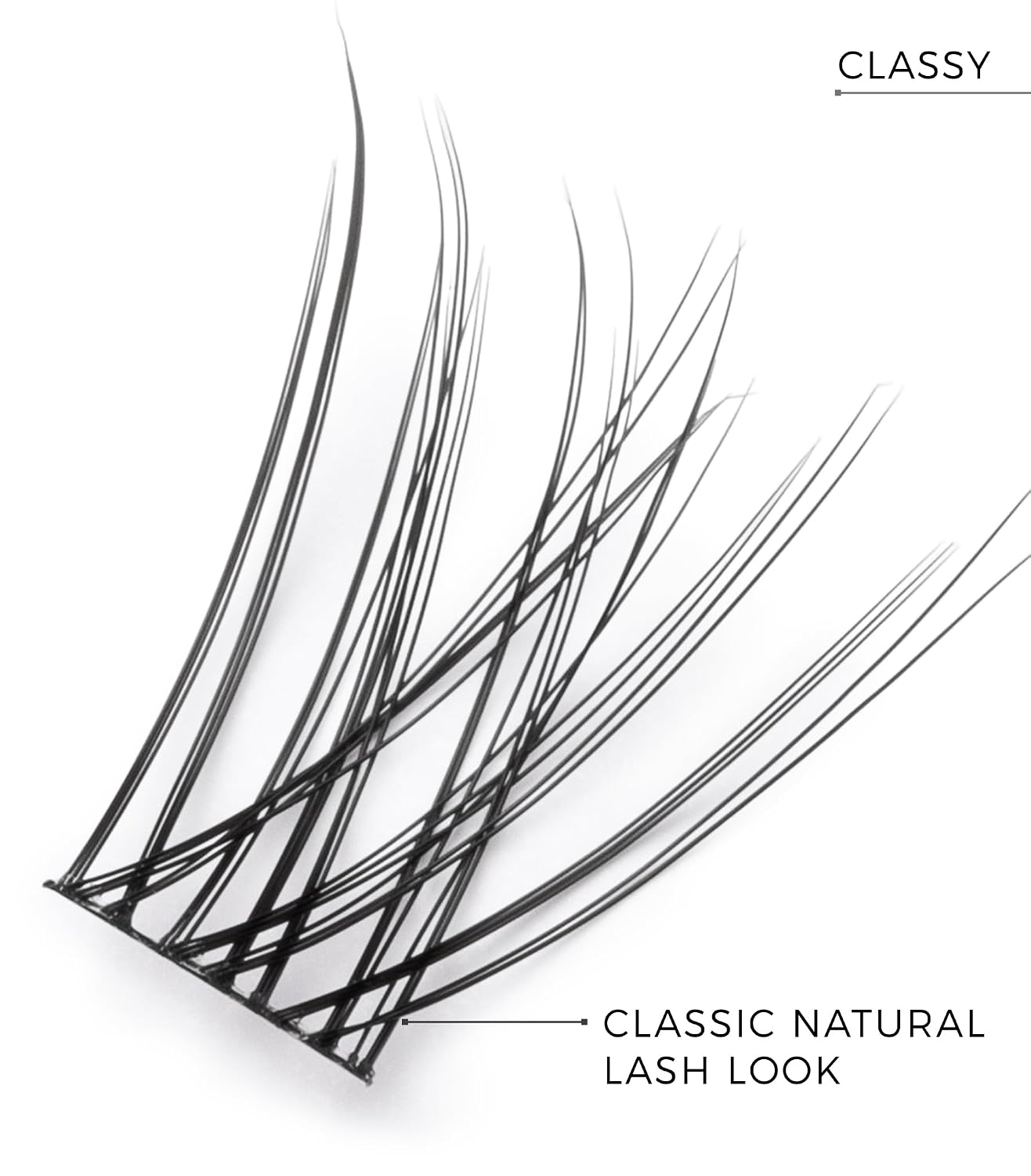 Nanolash DIY Eyelash Extensions 36 pcs - cluster lashes DIY, cluster false eyelashes for lash extensions at home, individual cluster lashes (Black, CLASSY)