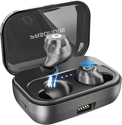 Wslhcsure Cuffie bluetooth V5 0 senza fili bluetooth sportive IPX7 impermeabili con contenitore ricarica portatile 2200 mAh microfono integrato nero Wslhcsure Cuffie bluetooth V5 0 senza fili bluetooth sportive IPX7 impermeabili con contenitore ricarica portatile 2200 mAh microfono integrato nero