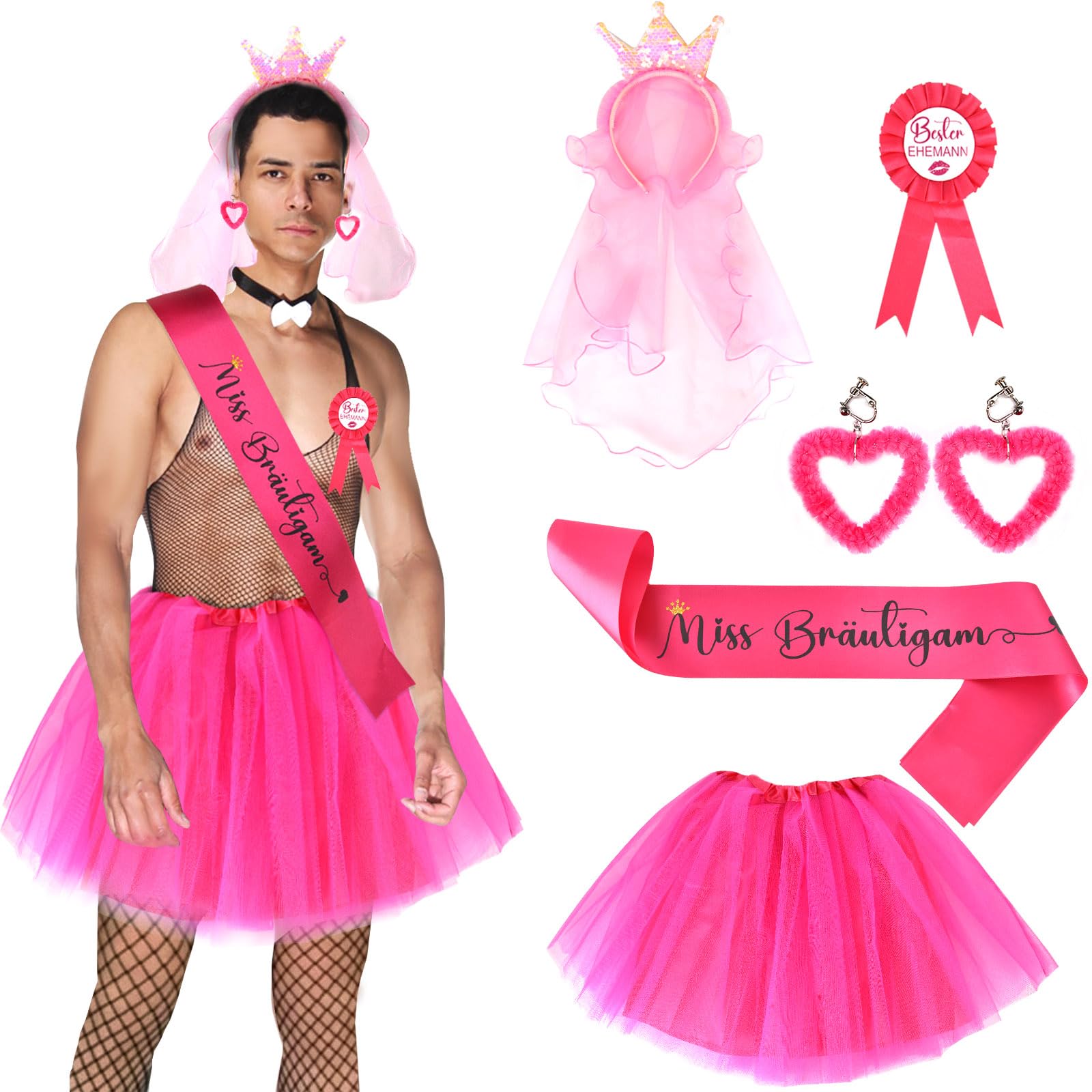 Charfia Disfraz de despedida de soltero para hombre, disfraz de Jga para hombre, disfraz de despedida de soltero, disfraz de jga para hombre, decoración Jga para hombre