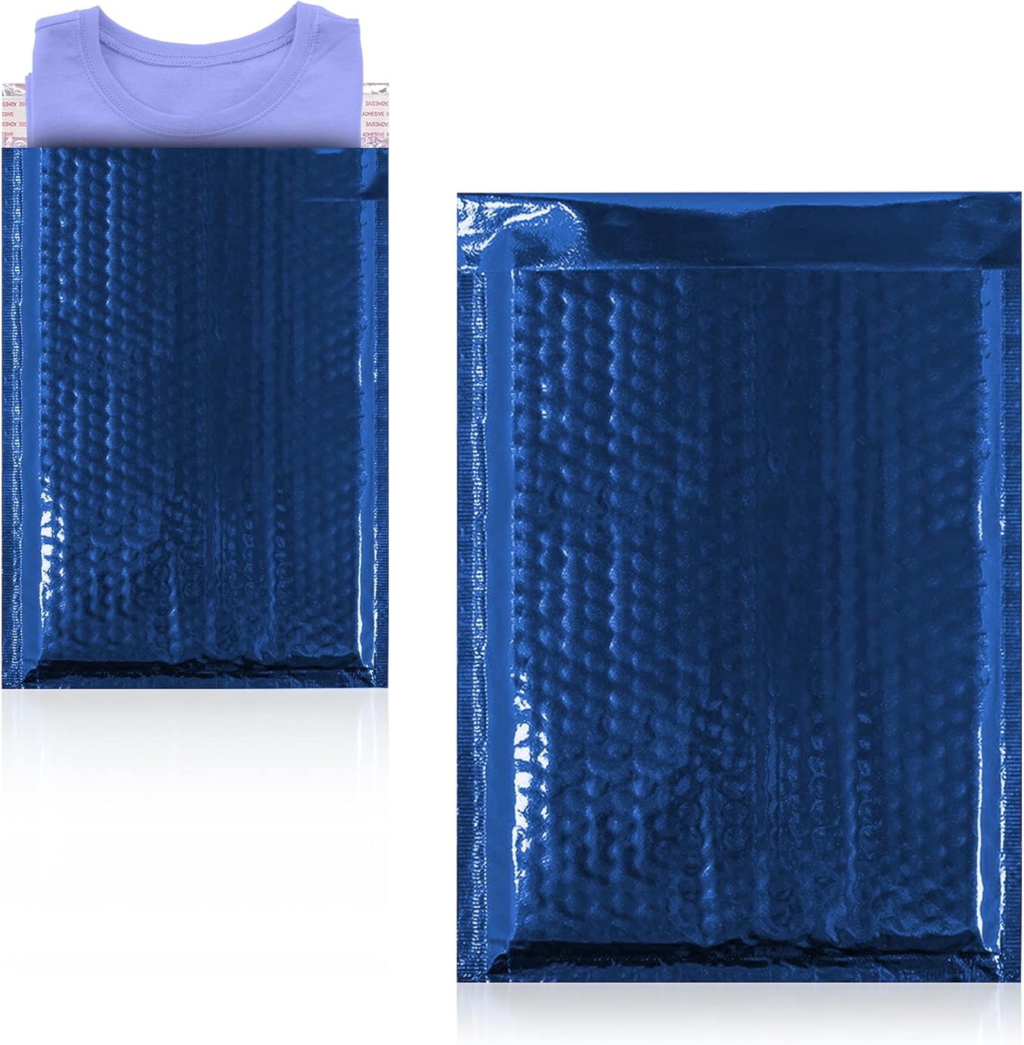 PUREVACY Blue Bubble Mailers 7.25x11, Metallic Padded Envelopes Pack of 25