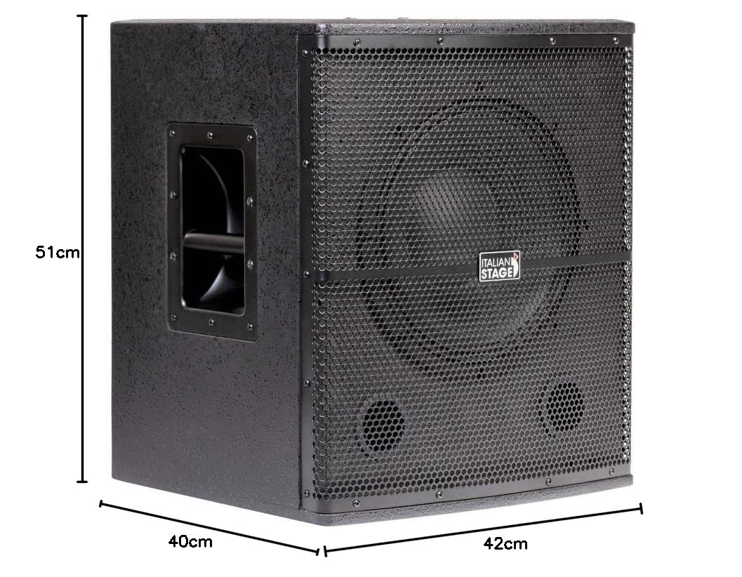 PROEL Italian Stage IS S112A - Subwoofer Attivo da 700w in classe AB con cono da 12" a 2 canali In Out, per locali feste spettacoli DJ, Nero