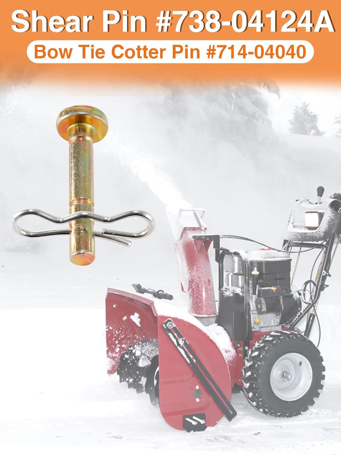 Biggun 10 Sets of Shear Pins & Cotter Pins for Snowblower - 738-04124 and 714-04040 Replacement Shear Pin Kits Compatible with MTD Craftsman Cub Cadet Troy Bilt Snowblowers