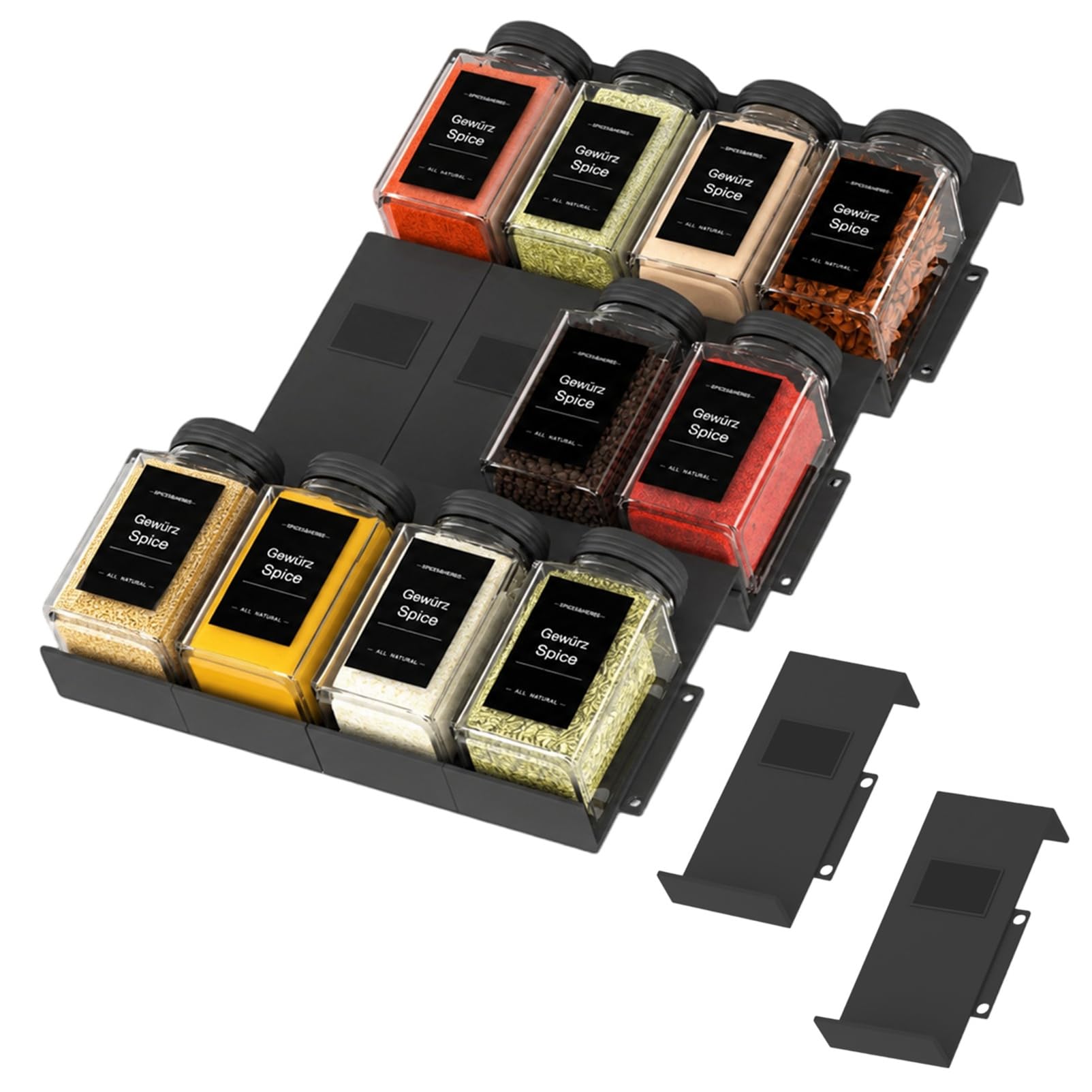 Famhap Spice Drawer Organiser Expandable 12 PCS, Fits 5-60cm Wide Drawer