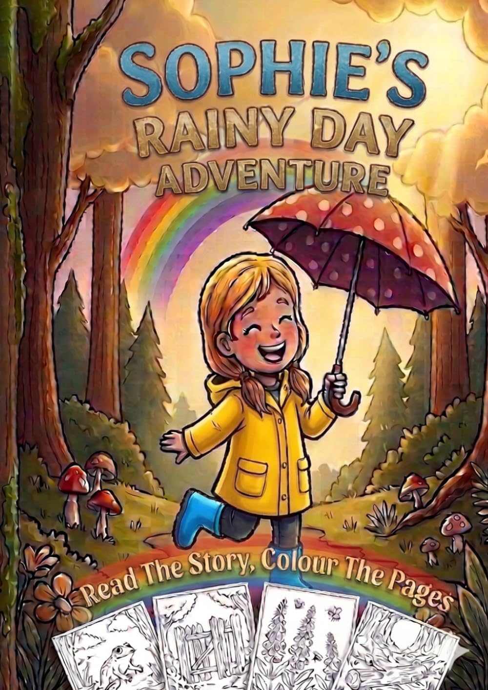 Sophie's Rainy Day Adventure: A Story Colouring Book Where YOU Colour The Pages (Story Colouring Books by Welovit)