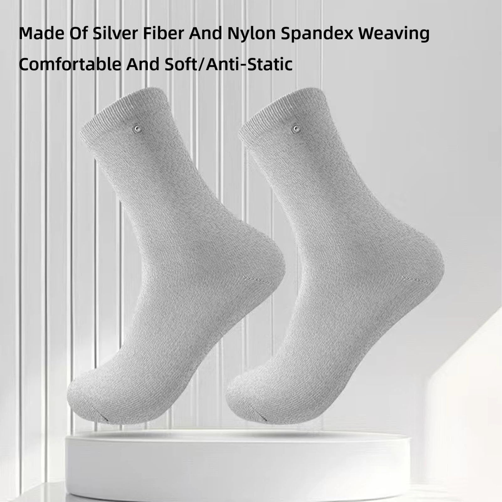 Grounding Socks,Conductive Socks,Silver Fiber Grounded Sock,1 pair(Includes Grounding Wire)