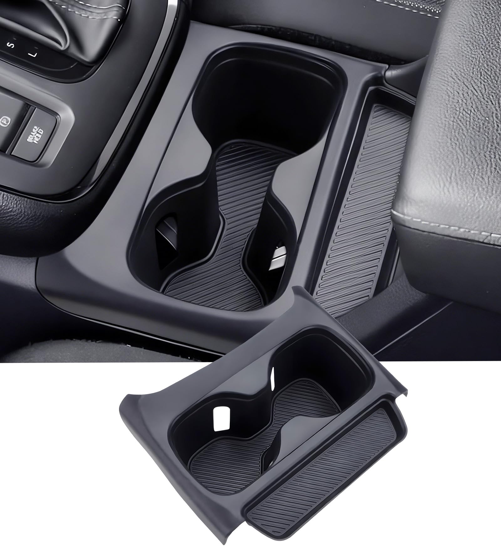 Center Console Cup Holder Inserts for Honda CRV 2027 2026 2025 2024 2023, Interior Accessories Silicone Car Cup Holders Covers Protector for 2023-2027 CR-V, Black