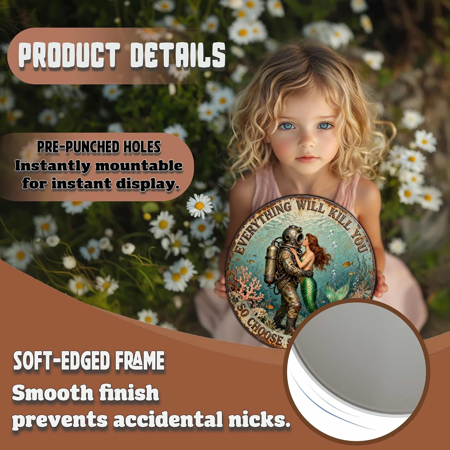 Mermaid Metal Sign Everything Will Kill You So Choose Something Fun Signs Mermaid Bathroom Decor For Home Kitchen Bedroom Tin Posters 12x12 Inch image 3