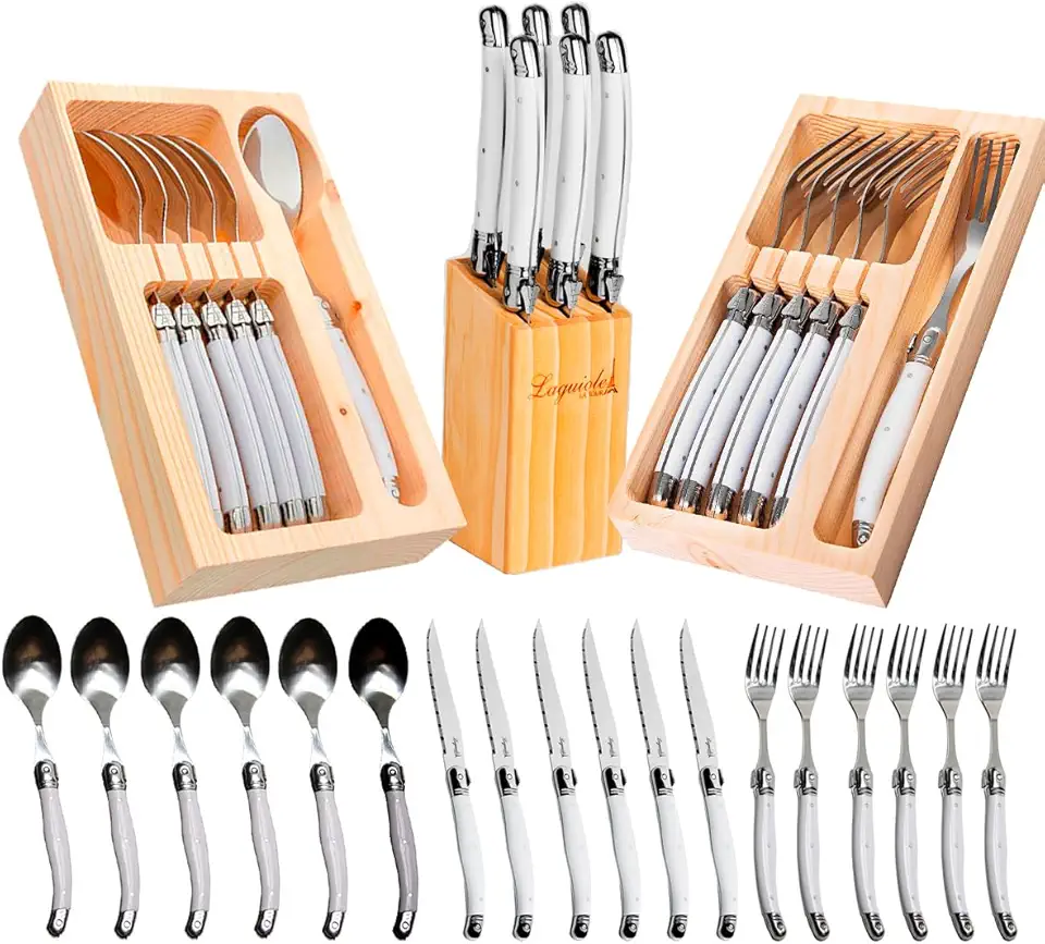 Conjunto Jogo De Talheres, Luxo (18 peças) Com Cepo Laguiole