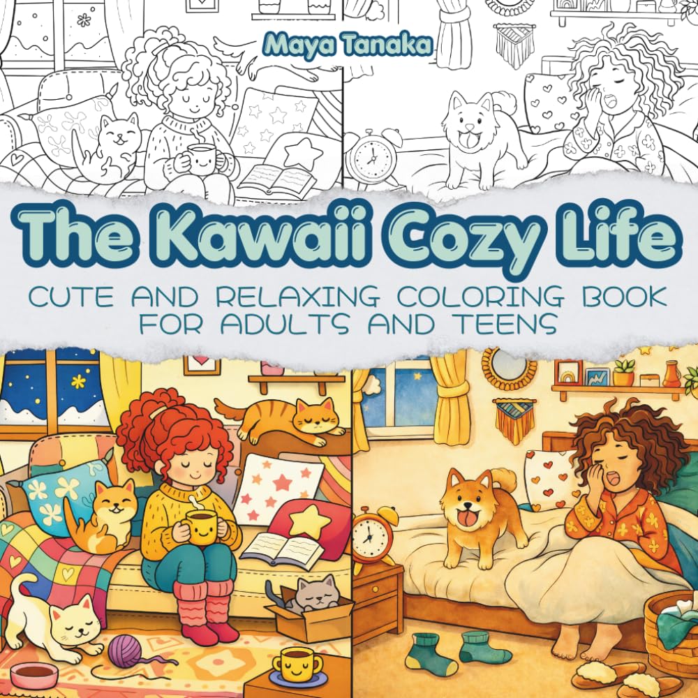 The kawaii cozy life: Cute and relaxing Coloring Book for Adults and Teens (ColorArt Therapy)
