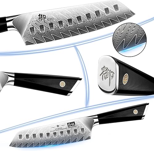 Miniatura 19 de SHAN ZU Cuchillo de chef de Damasco de 6 pulgadas, 67 capas de acero japonés 10Cr15CoMoV, cuchillo de chef japonés súper afilado de alto carbono