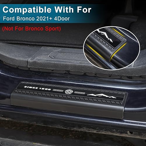 Miniatura 2 de Protectores de entrada para umbral de puerta compatibles con Ford Bronco de 4 puertas 2021 2022 2023 2024 2025 protector de umbral de puerta,