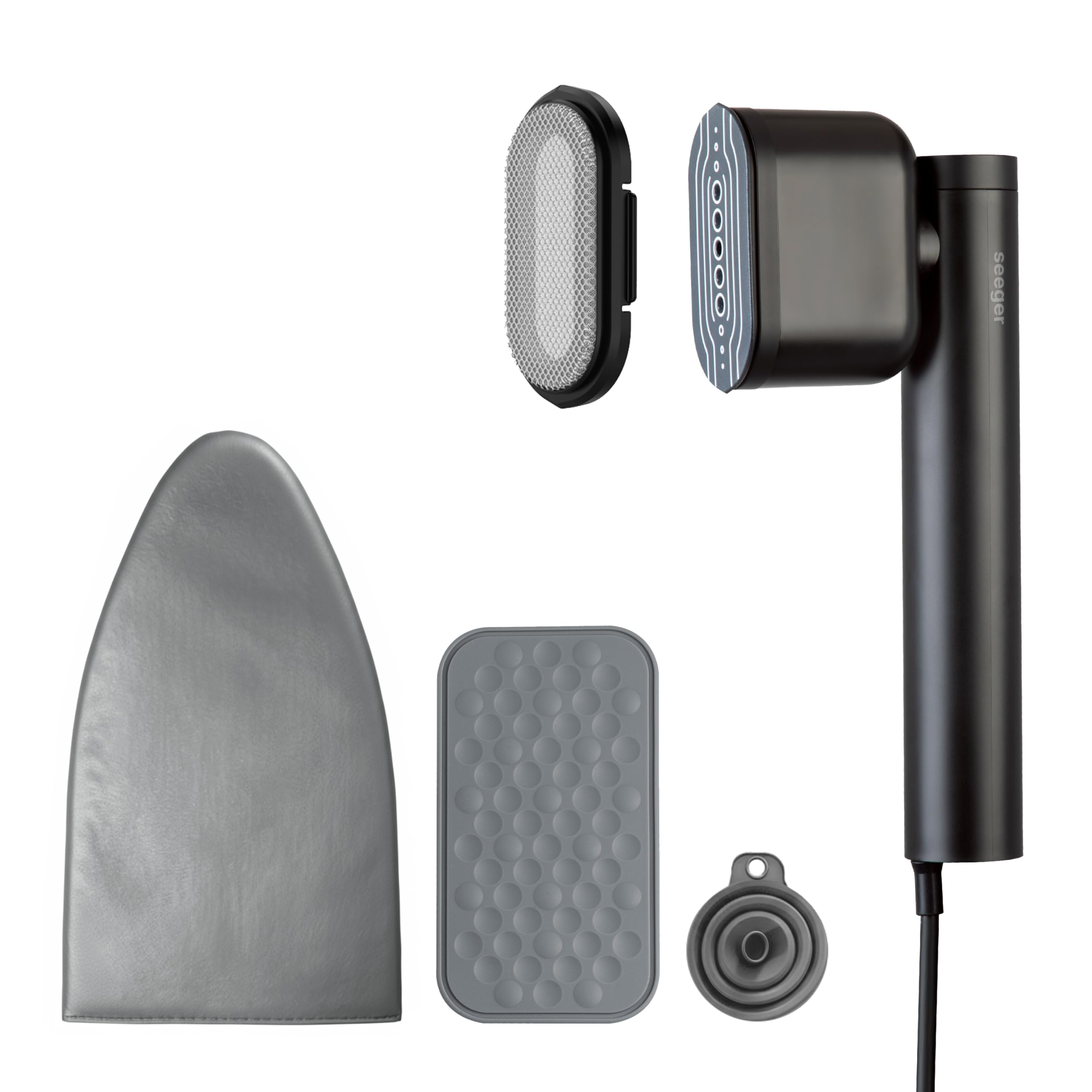 Seeger Dampfglätter, Tragbarer & Handlicher Reisedampfglätter | 2-in-1 Steamer, 120ml Wassertank, Schwarz, SGR3001BK