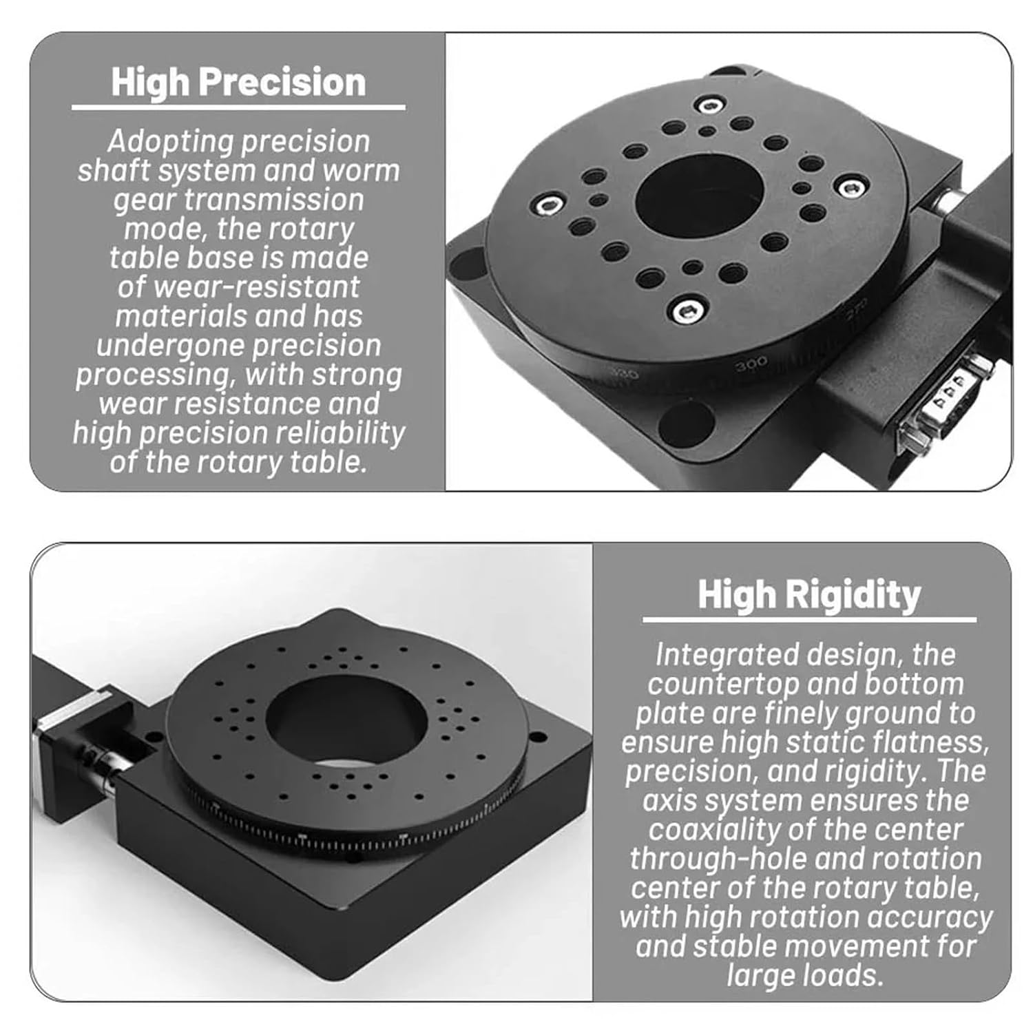 Motorized Hollow Rotating Platform Nema 17 Reducer Rotary Positioning Indexing Plate Inspection Visual Table(Y200RA100 42mm 0.7Nm)