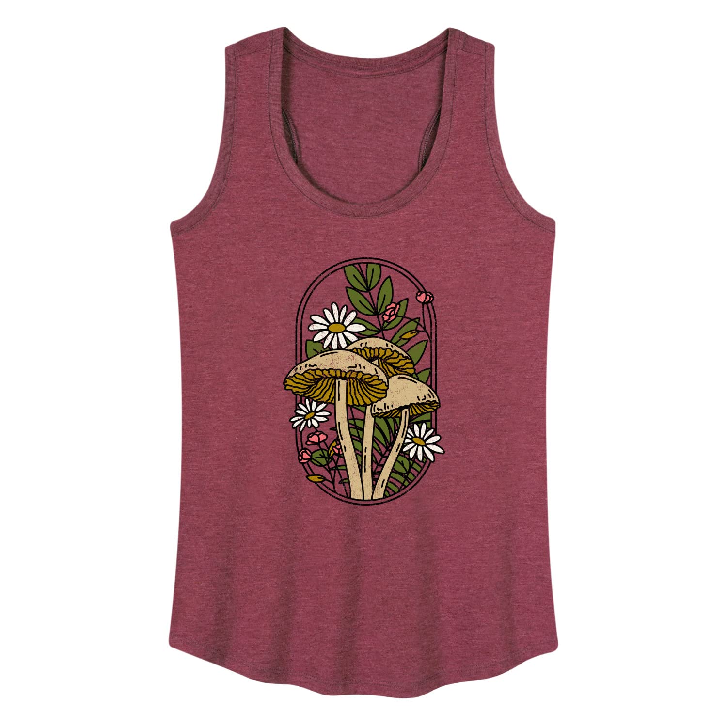 Instant Message - Mushrooms and Flowers - Women's Racerback Tank Top