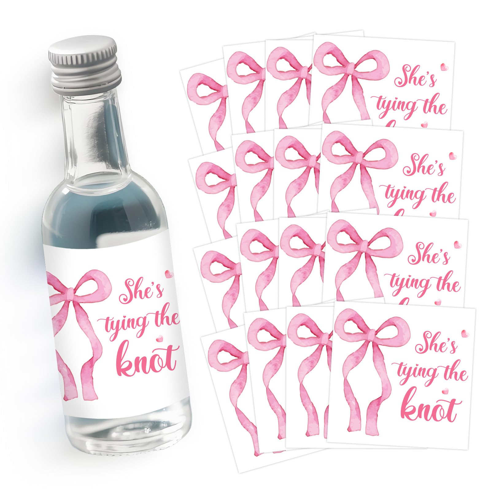 Étiquettes mini bouteille champagne EVJF autocollant vin rose
