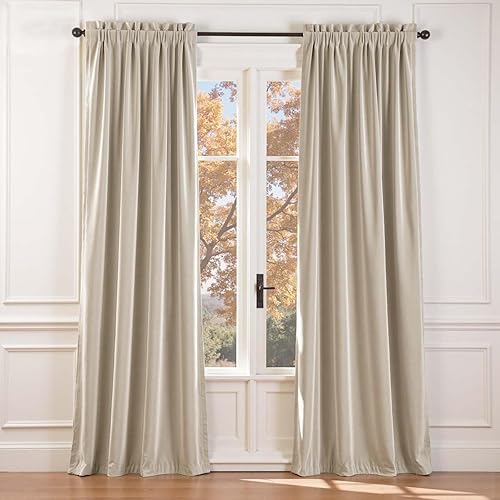 Miniatura 44 de Lazzzy Cortinas Opacas de Terciopelo con Aislamiento Térmico para Ventanas de Habitación, Cortinas de Lujo Súper Suaves para Sala de Estar, Salvia