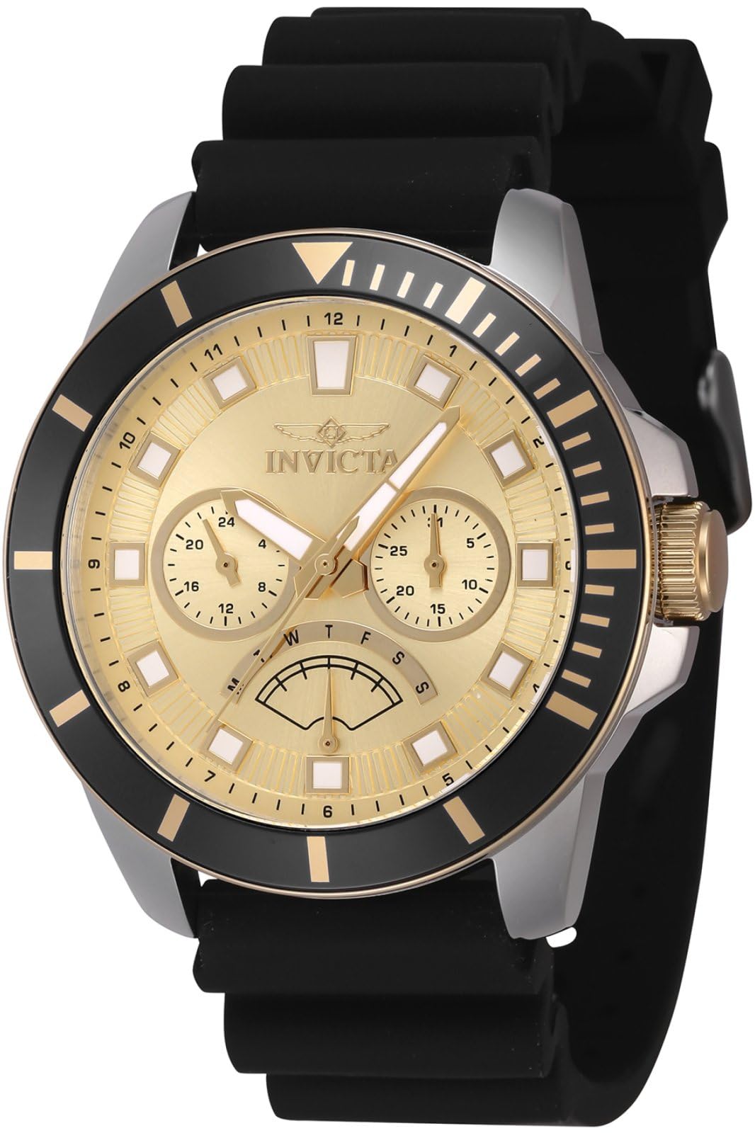 Invicta Silicone Analog Gold Dial Men Watch-46932, Black Band (B0CK2MHRDL) Amazon Price History, Amazon Price Tracker
