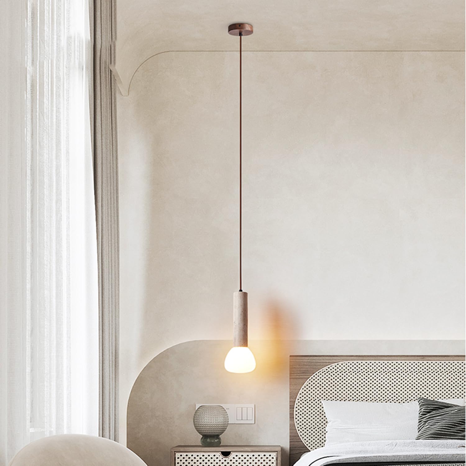 Lampada a sospensione for interni a testa singola con base a