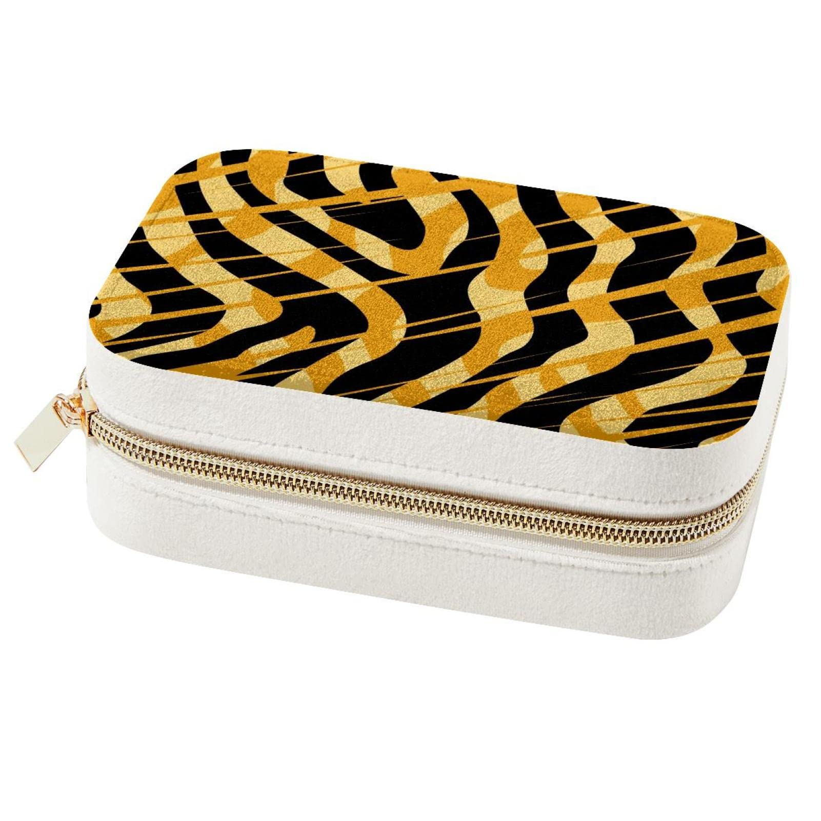 Boîte à bijoux de voyage tigre pour organiser vos colliers en vacances