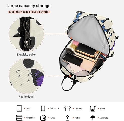 Miniatura 6 de Sporting Goods Tennis Bag Waterproof Polka Dot Animal Blue Butterfly Tennis Racket Cover Holds 2 Rackets for Tennis, Badminton, Racketball raquetas