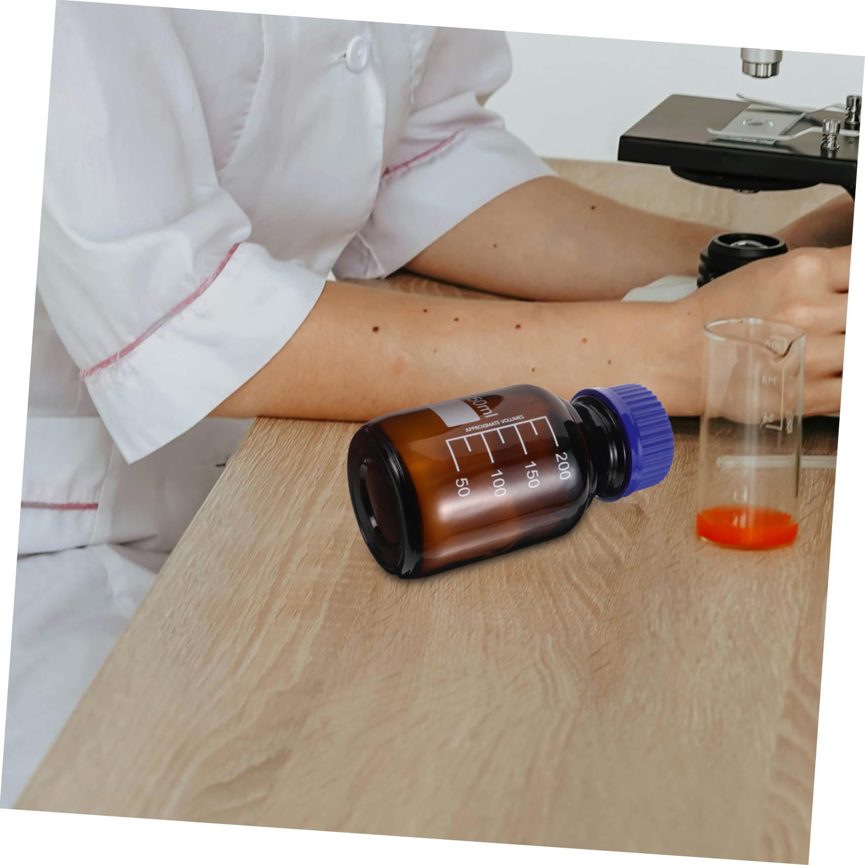 PLAFOPE 3stücke Glasflasche Labor mit Schraubverschluss für Chemikalienaufbewahrung Uv-schutz und Klare Graduierung zur Präzisen Flüssigkeitsmessung