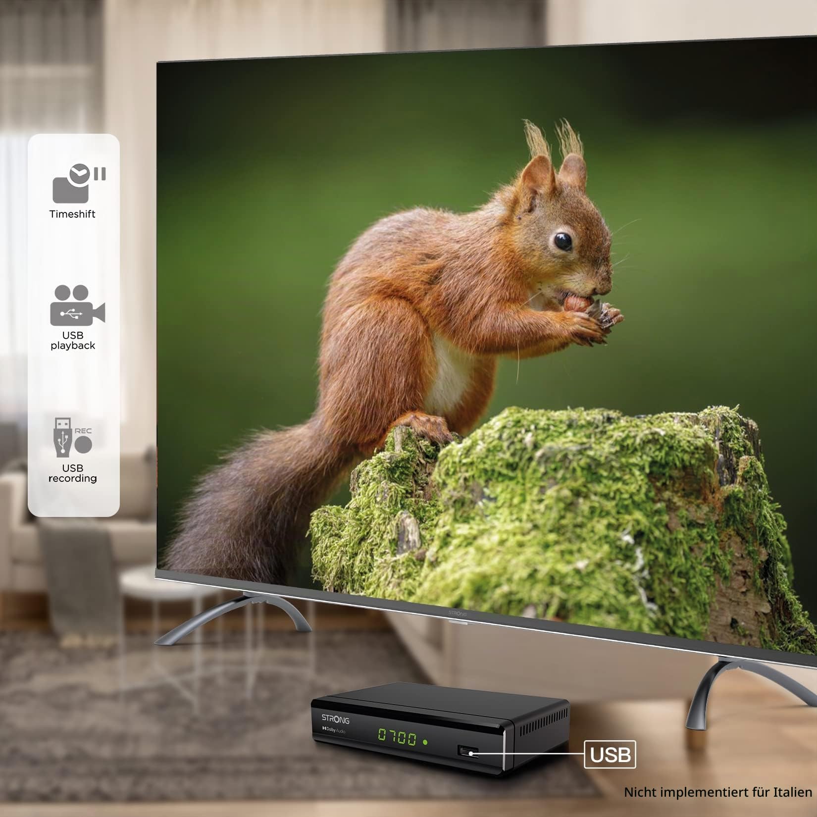 Strong SRT 8119 Terrestrischer Digital-Decoder DVB-T2 HDMI mit Display