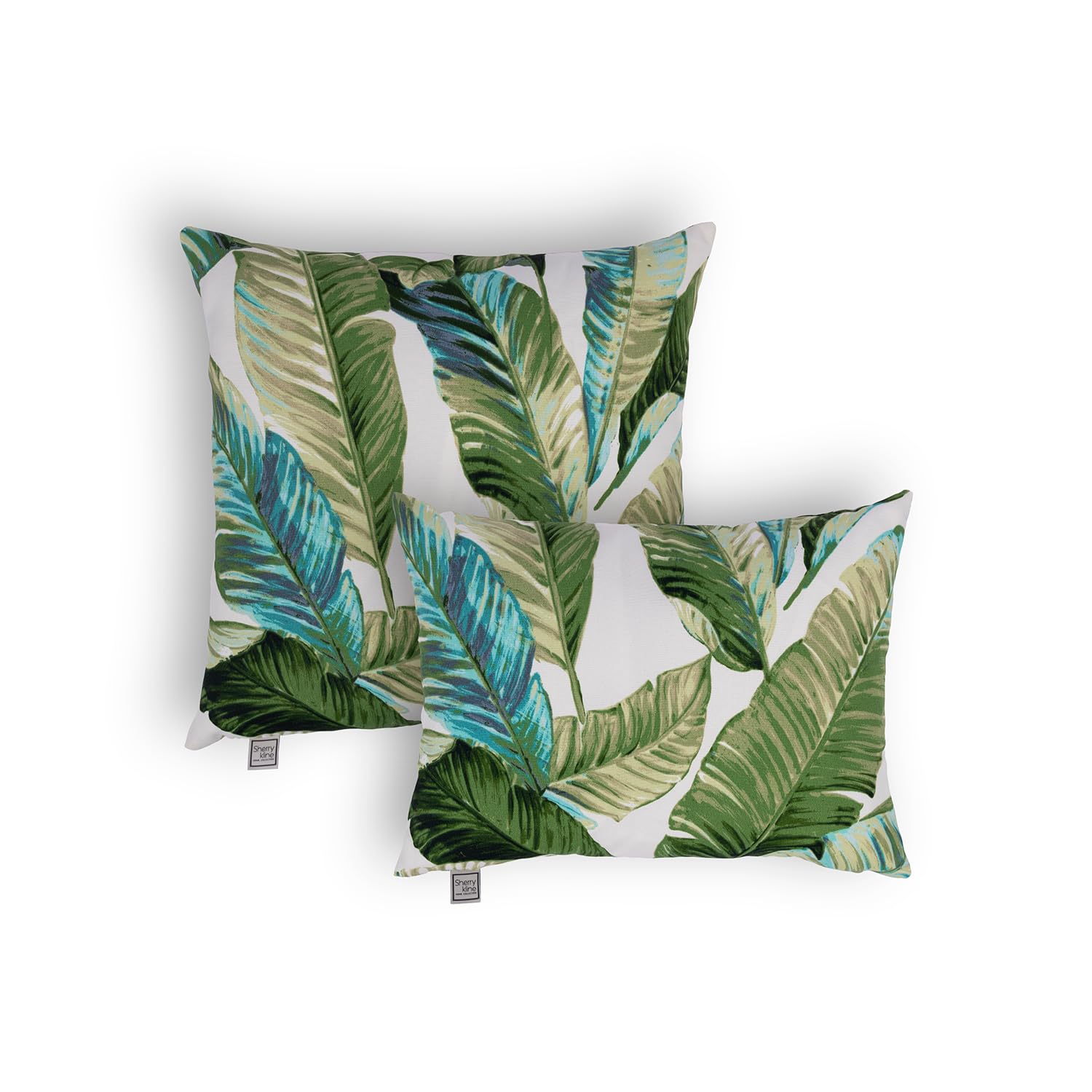 Sherry Kline Tropical Leaves Set of 2 Combo Pillows - One 18" Square and One 13"X18" Boudoir-image-3
