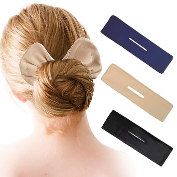 3 Pieces Magic Hair Bun Maker Easy Fast Hair Styling Tool for Women Daily Hairstyle 3 PCS Black, Navy, Khaki