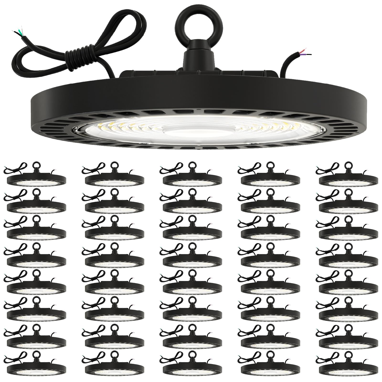 Sunco 40 Pack UFO LED High Bay Light 150W 21000 Lumens 5000K 100-277V Dimmable 0-10V Ultra Bright Commercial