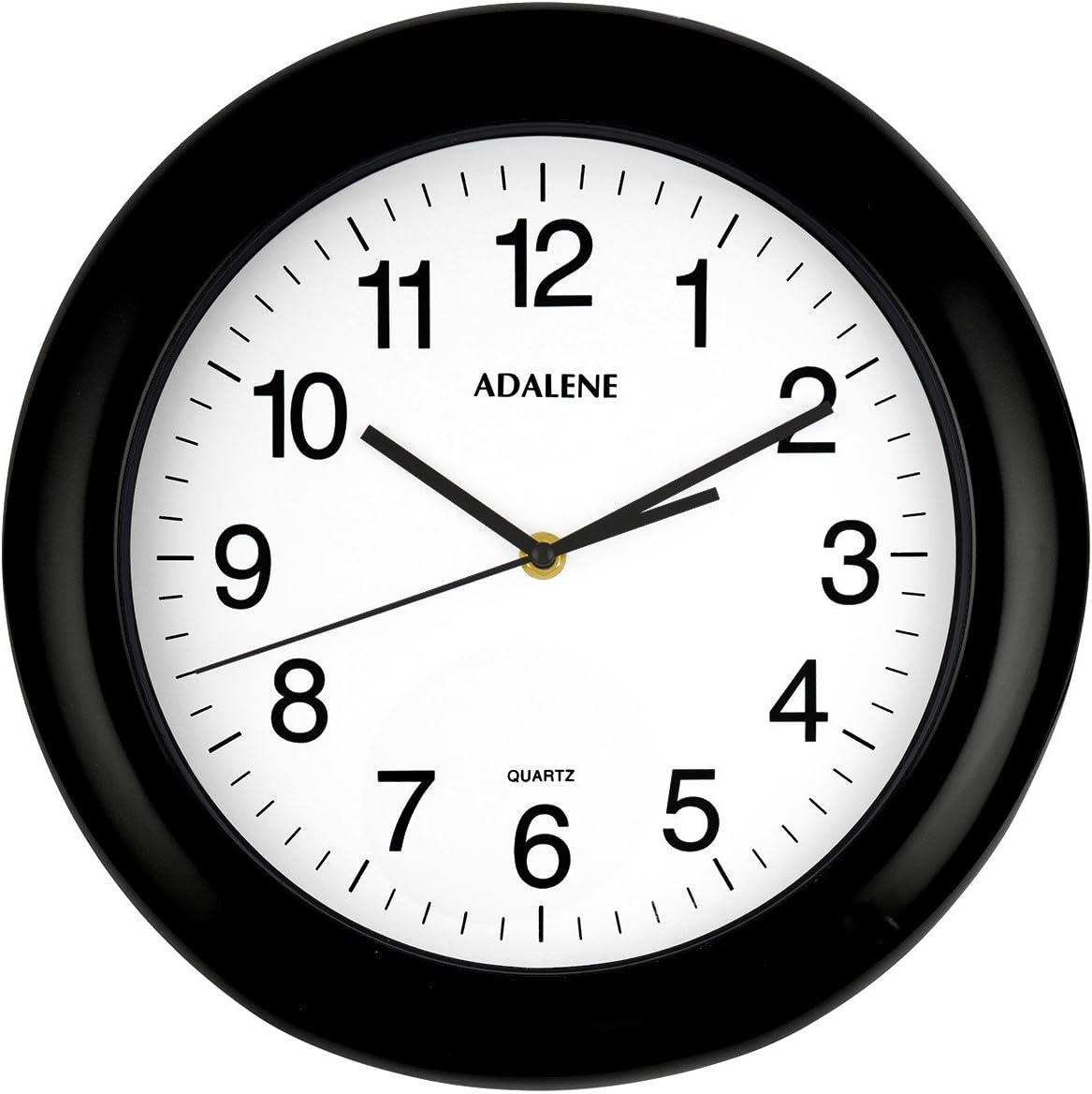 Adalene Wall Clocks Battery Operated Non Ticking 13 Inch Large Wall Clock Silent, Black Numbers, Quiet Analog Quartz Decorative Wall Clock for Kids Bedrooms, Living Room, Kitchen, Bathroom