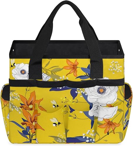 Miniatura 2 de Bolsa de herramientas de jardín con diseño de mariposas y abejas de flores para mujeres y hombres, bolsas de almacenamiento de herramientas de