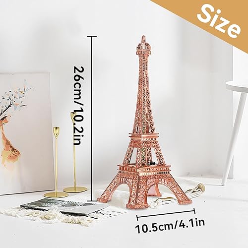 Miniatura 5 de Estatua luminosa de la torre Eiffel, lámpara LED de torre Eiffel de 10.2 in, funciona con pilas, decoración de París para dormitorio, escritorio,