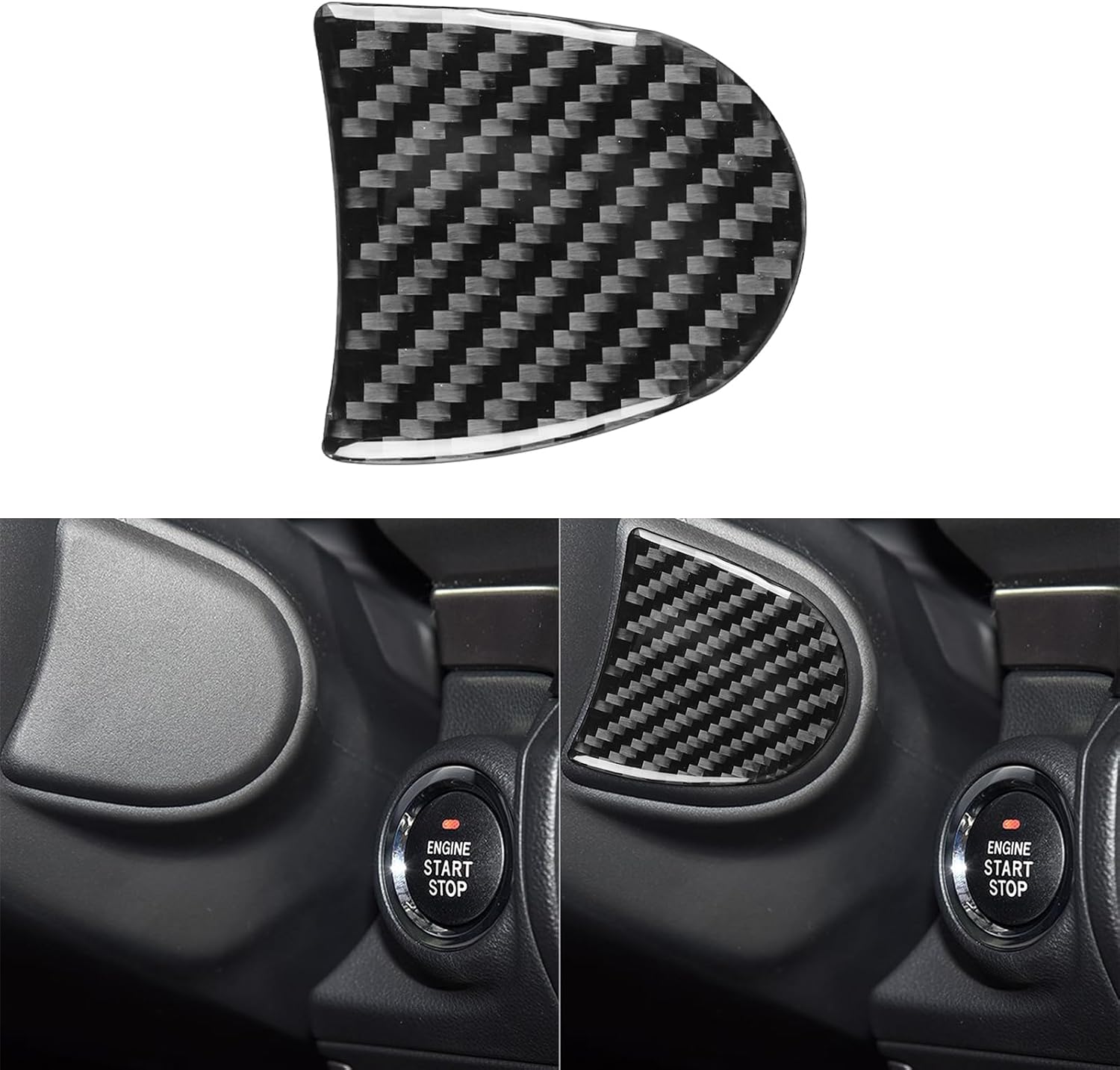 Generic Real Premium Carbon Fiber Car Main Driver Side Decorative Strip Panel Sticker Cover Trim Decals Compatible with Subaru Impreza 2017-2022/Crosstrek 2018-2022 Auto Interior Accessories Black