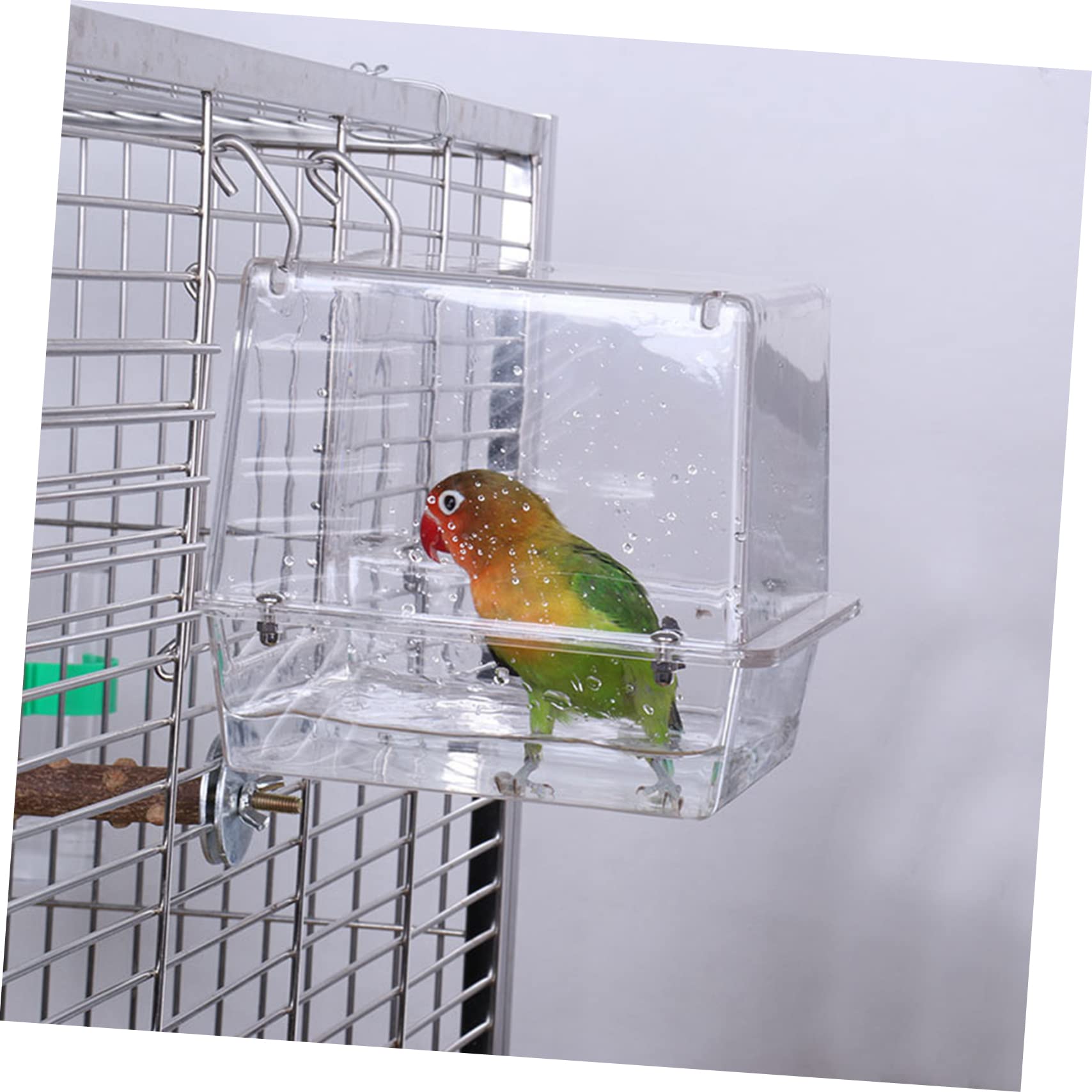 Yardwe Baignoire pour Oiseaux Suspendue en Acrylique pour Cage, Lavage