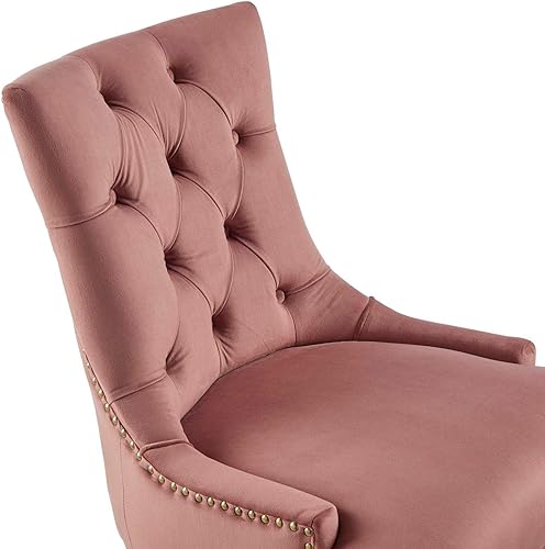 Miniatura 6 de Modway EEI-4571-GLD-DUS Regent - Silla de oficina de terciopelo copetudo, color dorado y rosa polvoriento