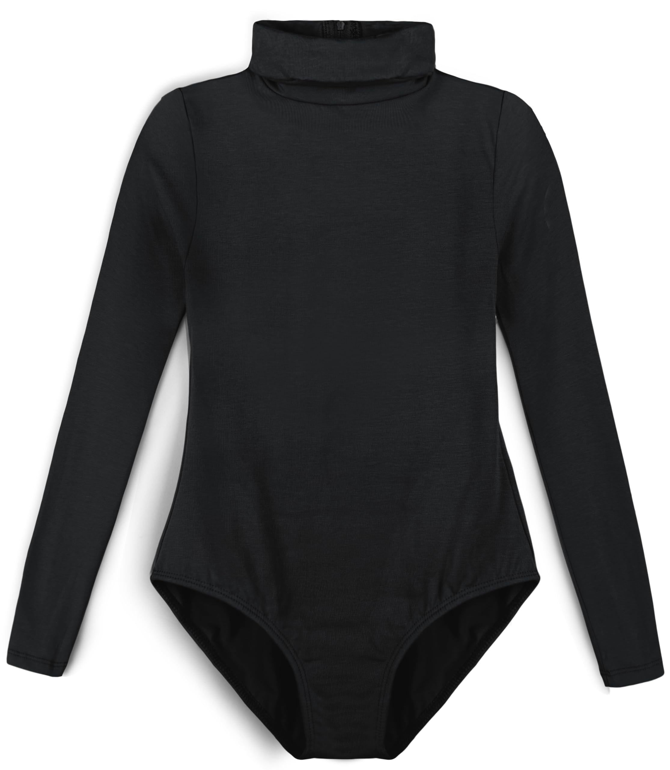 Capezio Body Bambina A Maniche Lunghe Dolcevita – Taglia Small, Con Chiusura A Scatto, Nero